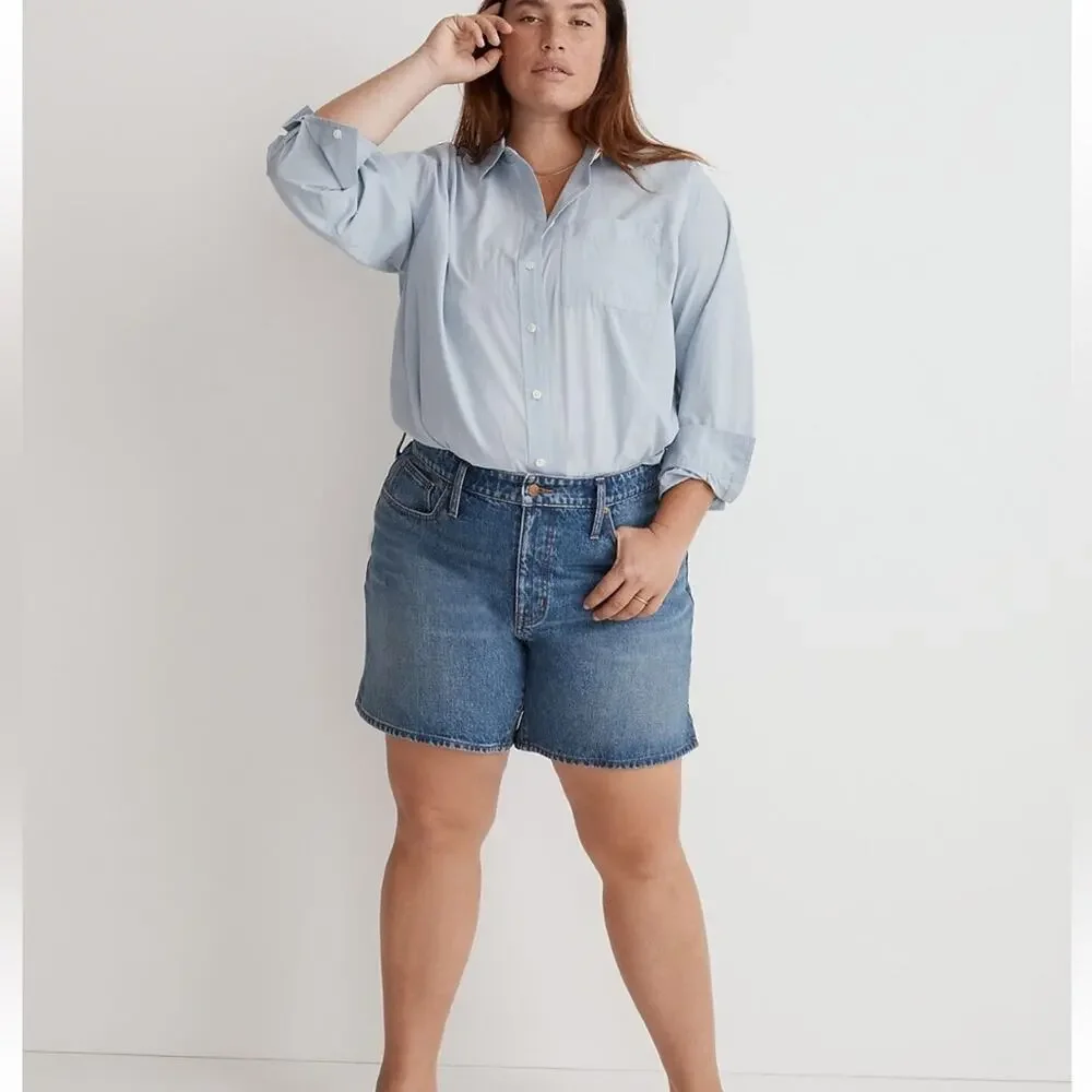 NWT Madewell Mid-Length Denim Shorts Side Slit Edition